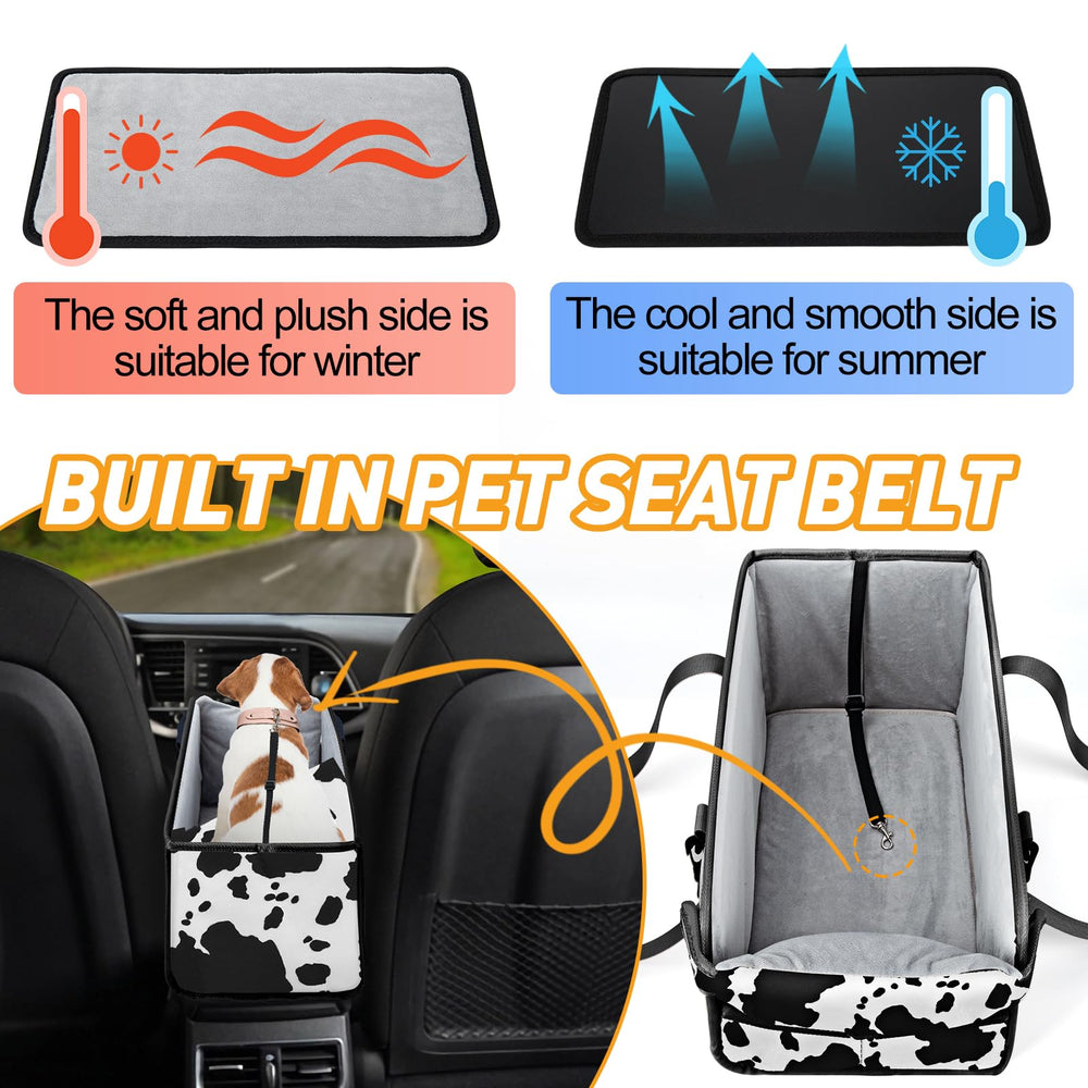 NECKORY dog car seat with soft velvet edge for extra comfort