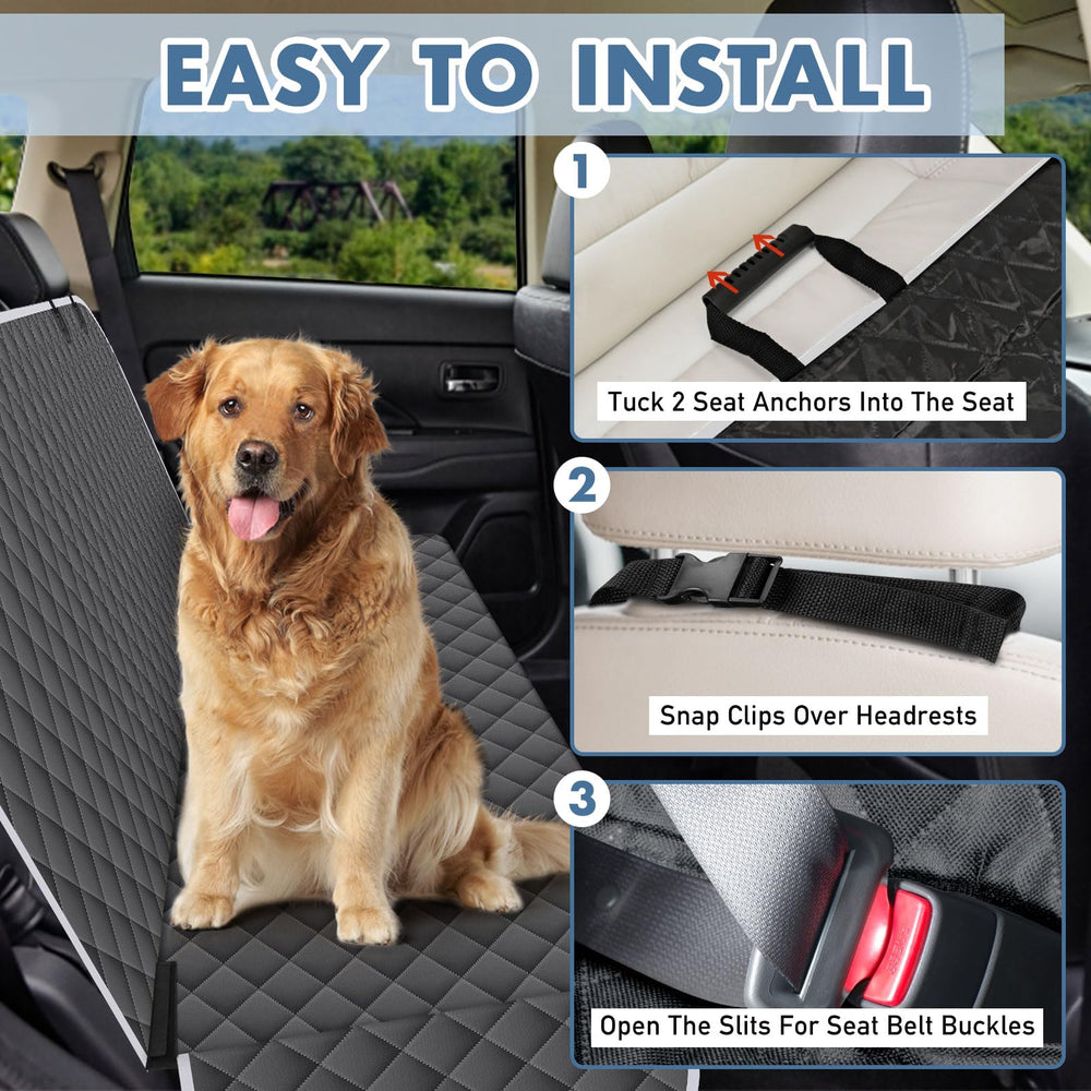 NECKORY dog-seat protector installed easily for quick clean rides.