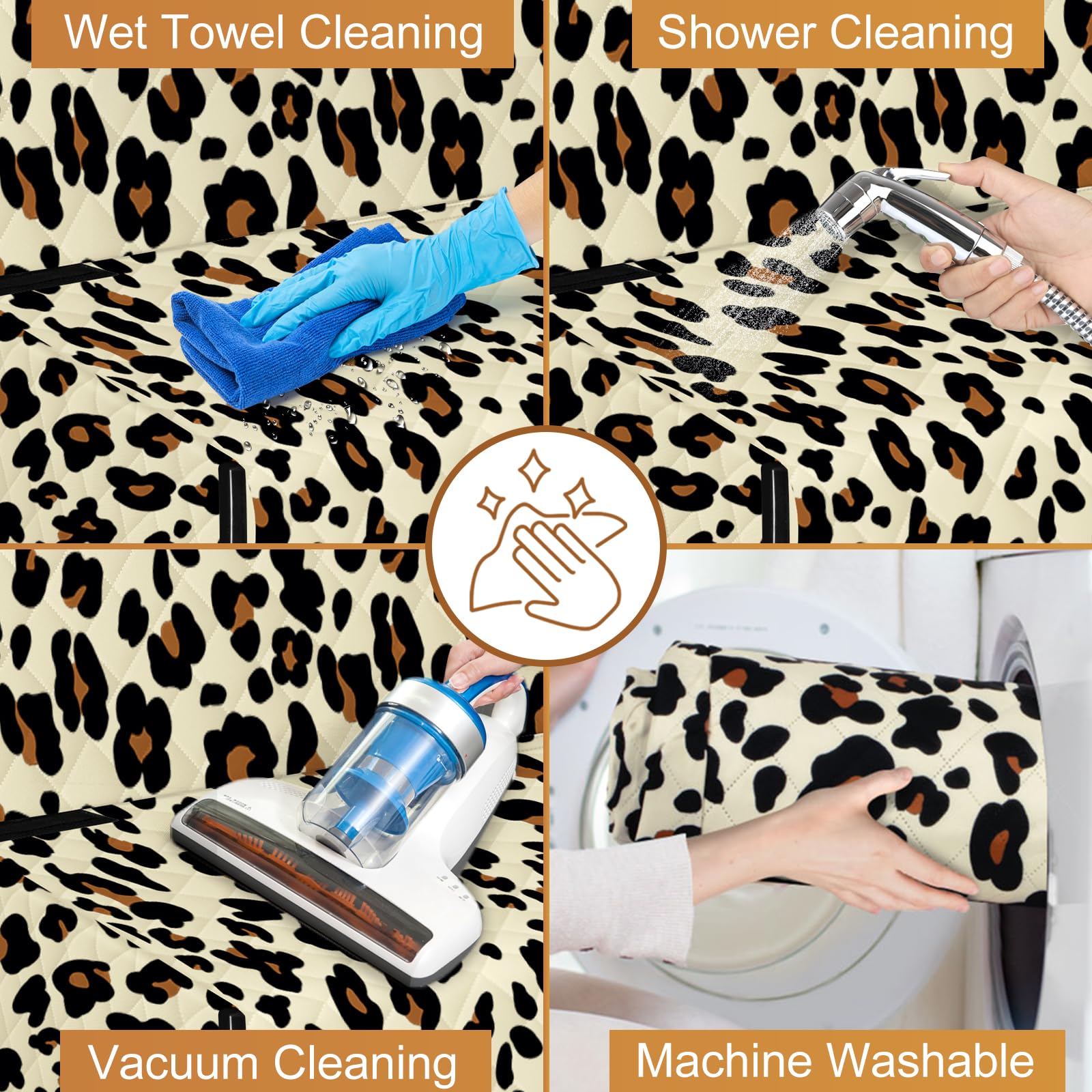NECKORY leopard black backseat cover adds stylish protection for car interior.