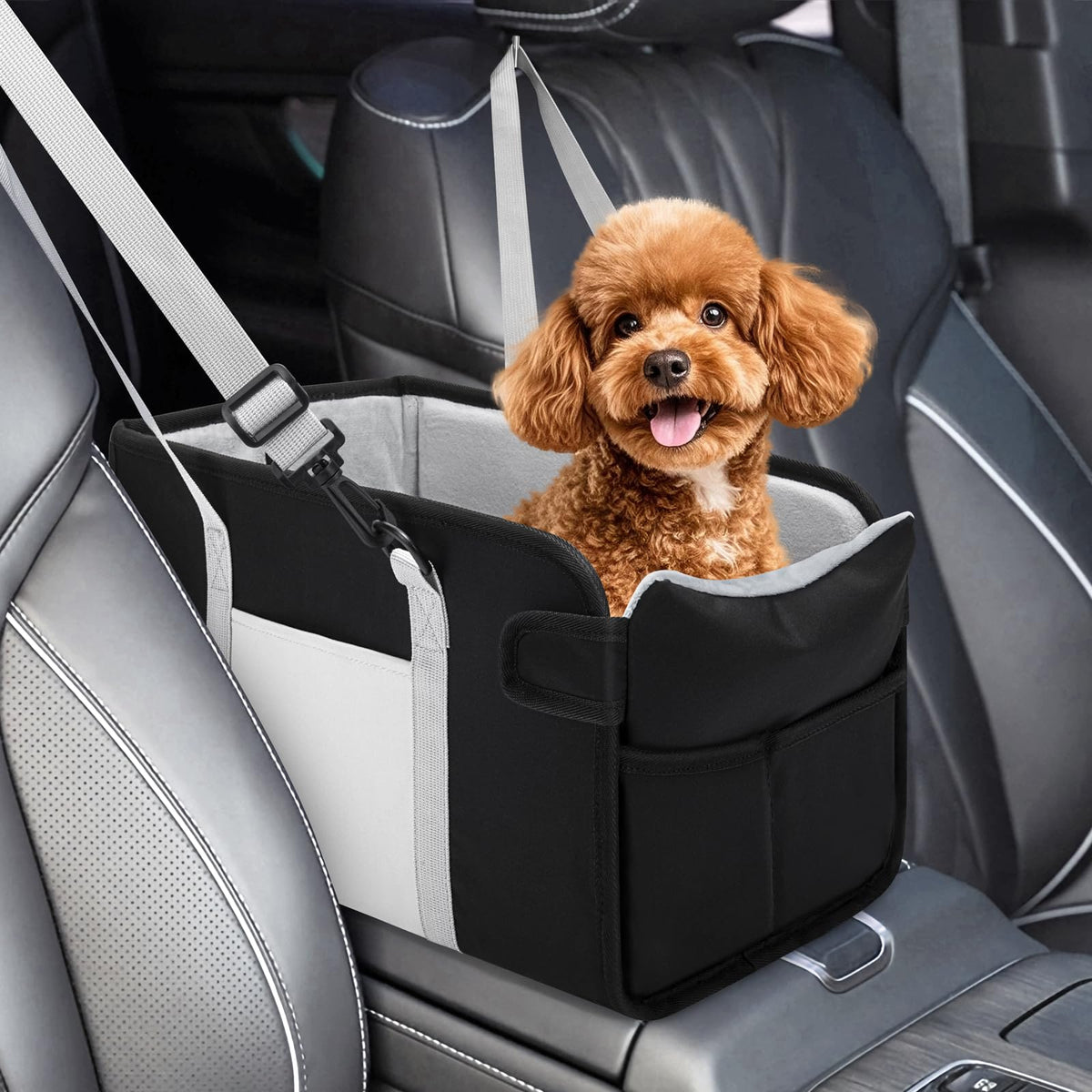 NECKORY portable dog car seat boosts small dog view during travel