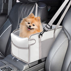 NECKORY portable-dog-car-seat secures small dogs for car trips