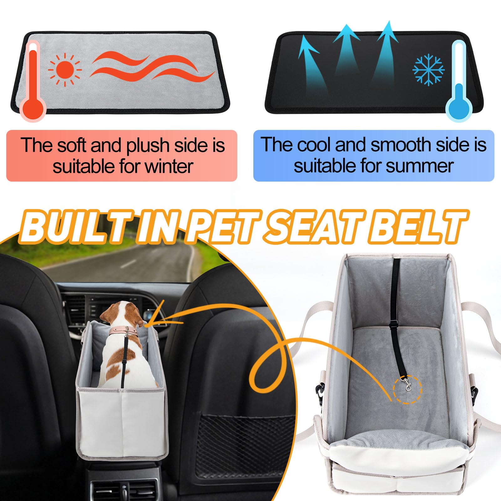 NECKORY soft-velvet-edge-dog-seat offers cozy comfort during travel