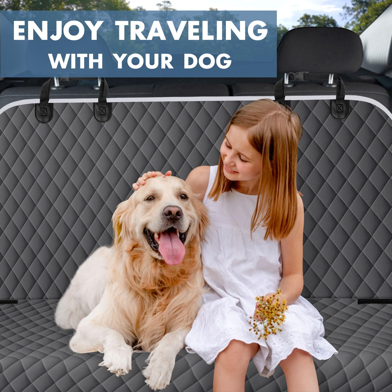 NECKORY universal-fit backseat cover fits most cars for versatile use.