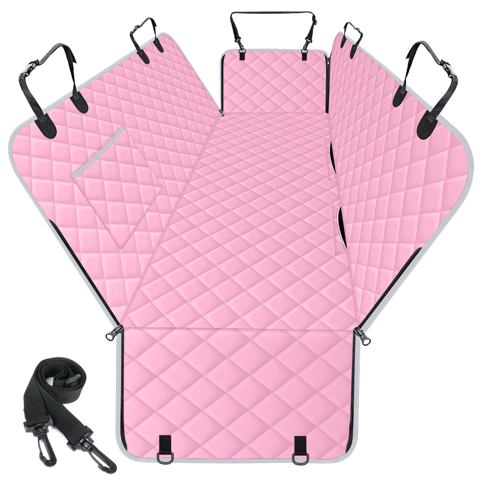 NECKORY waterproof dog seat cover back hammock secures passengers and protects upholstery.