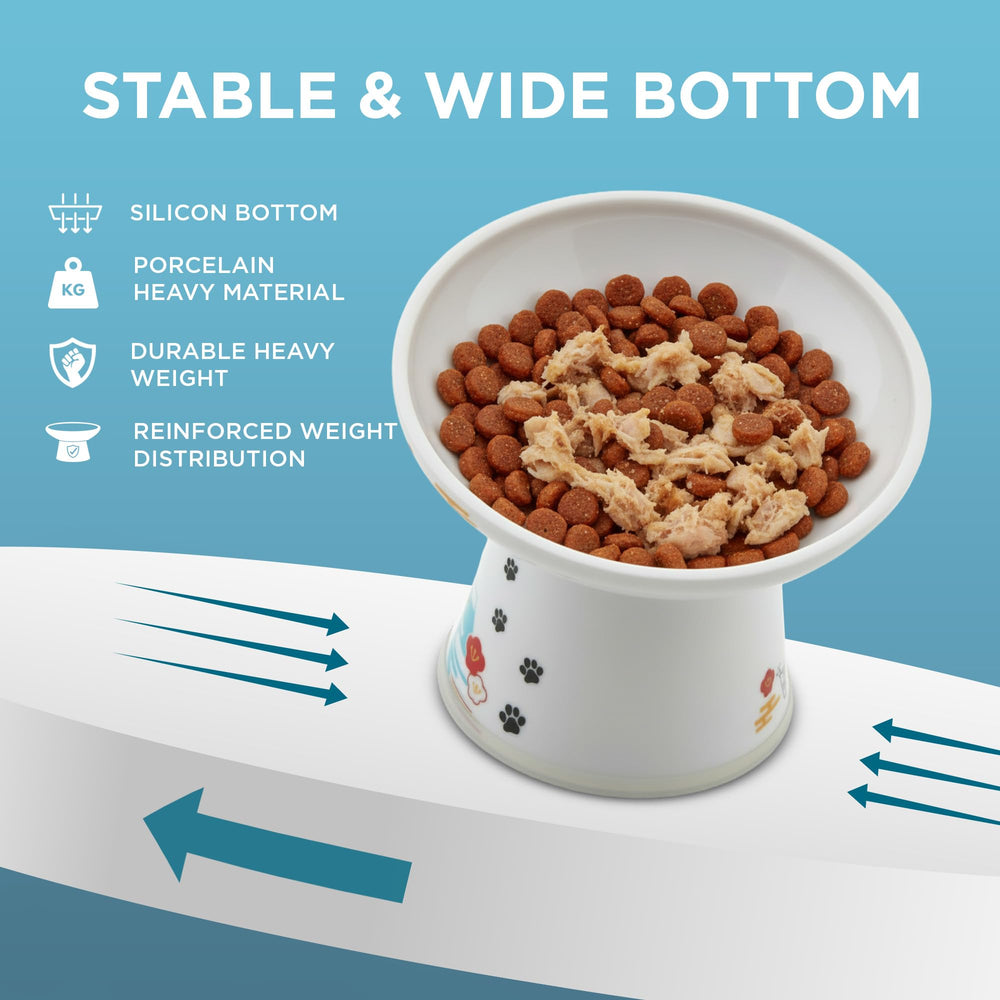 Necoichi large 6.1 by 5.7 inch bowl dimensions for comfortable feeding