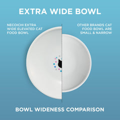 Necoichi raised bowl features a non-slip silicone ring to prevent sliding.