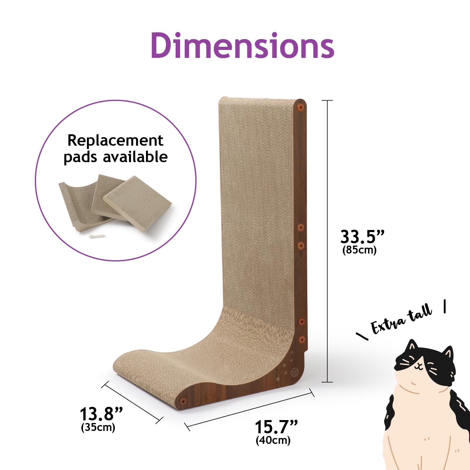 Necoichi on a lounge corner, reducing furniture claw risk.