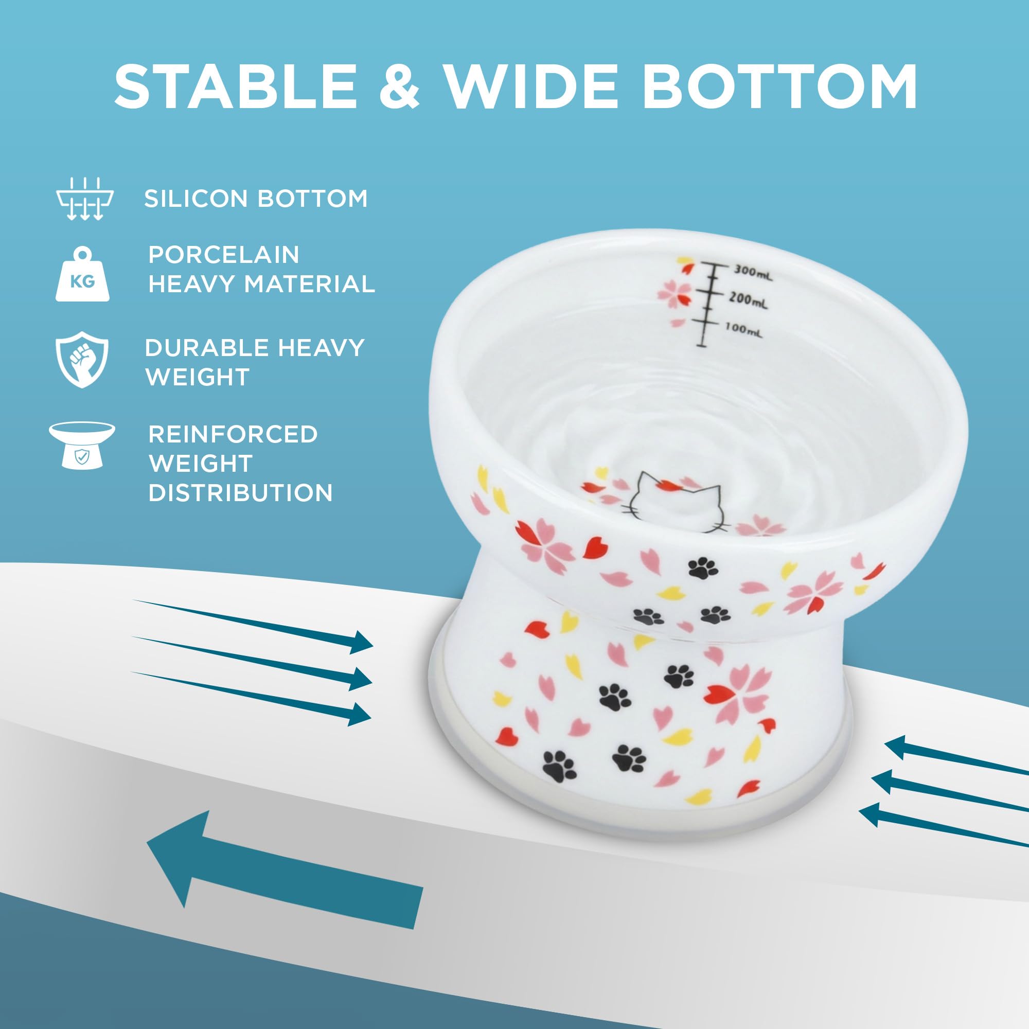 Necoichi ceramic bowl is dishwasher-safe for quick cleaning.