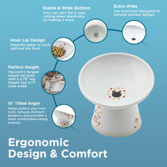 Necoichi porcelain bowl, dishwasher-safe and easy to clean.