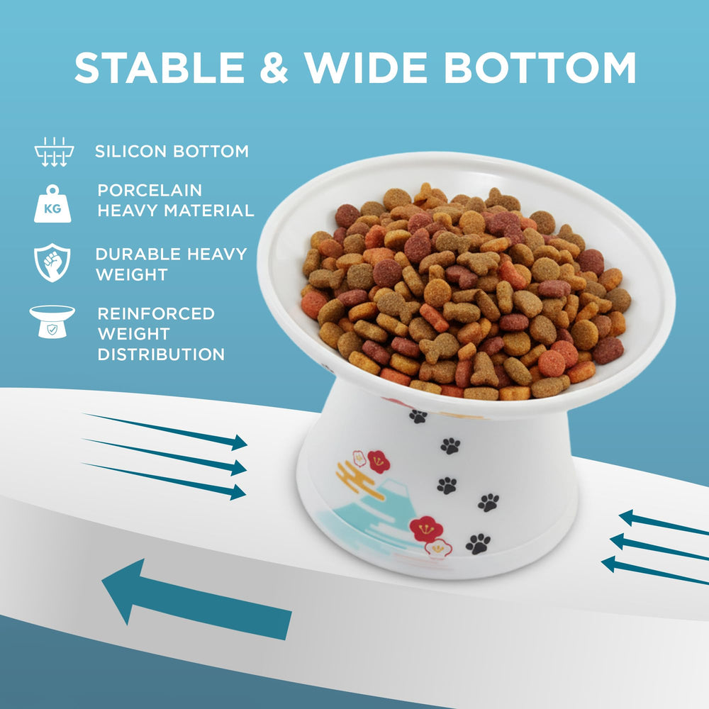 Necoichi elevated ergonomic height, supports comfortable neck posture during meals