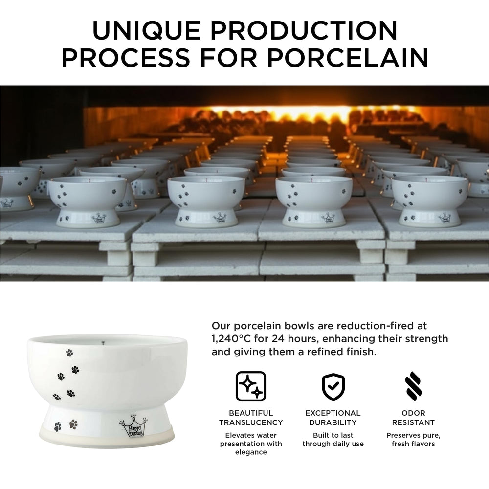 Necoichi porcelain is microwave and dishwasher-safe for easy cleaning.