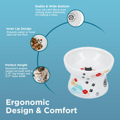 Necoichi non-slip silicone ring keeps the bowl stable during feeding.