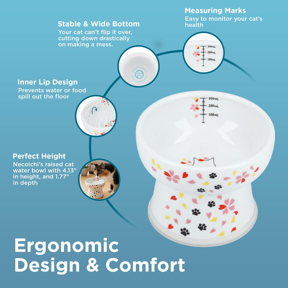 Necoichi porcelain bowl safe for microwaving, convenient and easy to clean.