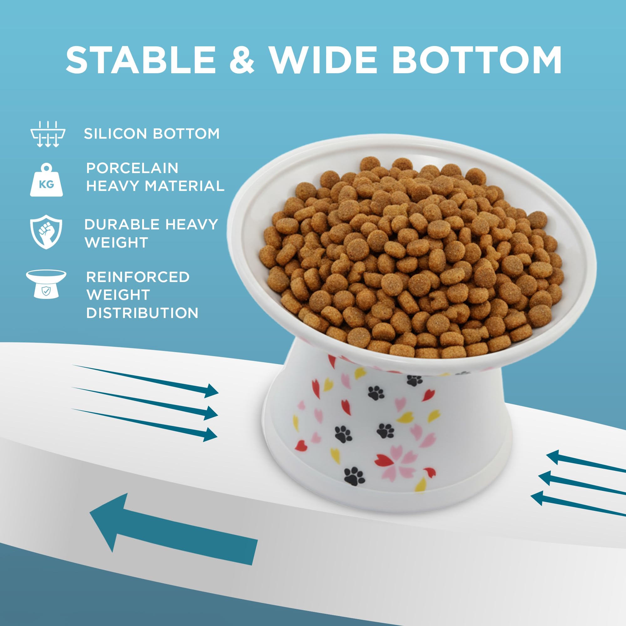 Necoichi raised bowl ideal for flat-faced cats for comfortable dining