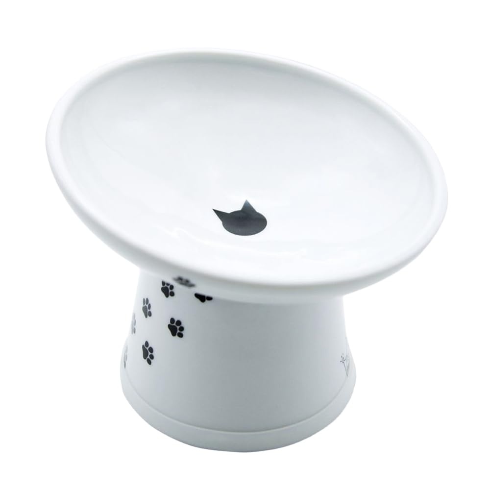 Necoichi raised bowl tilted 15° supports whisker-friendly meals