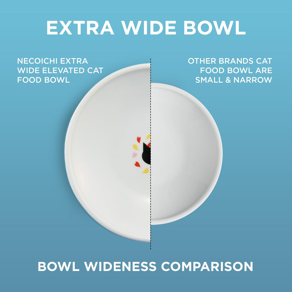 Necoichi raised bowl two-cup capacity top view for portion control