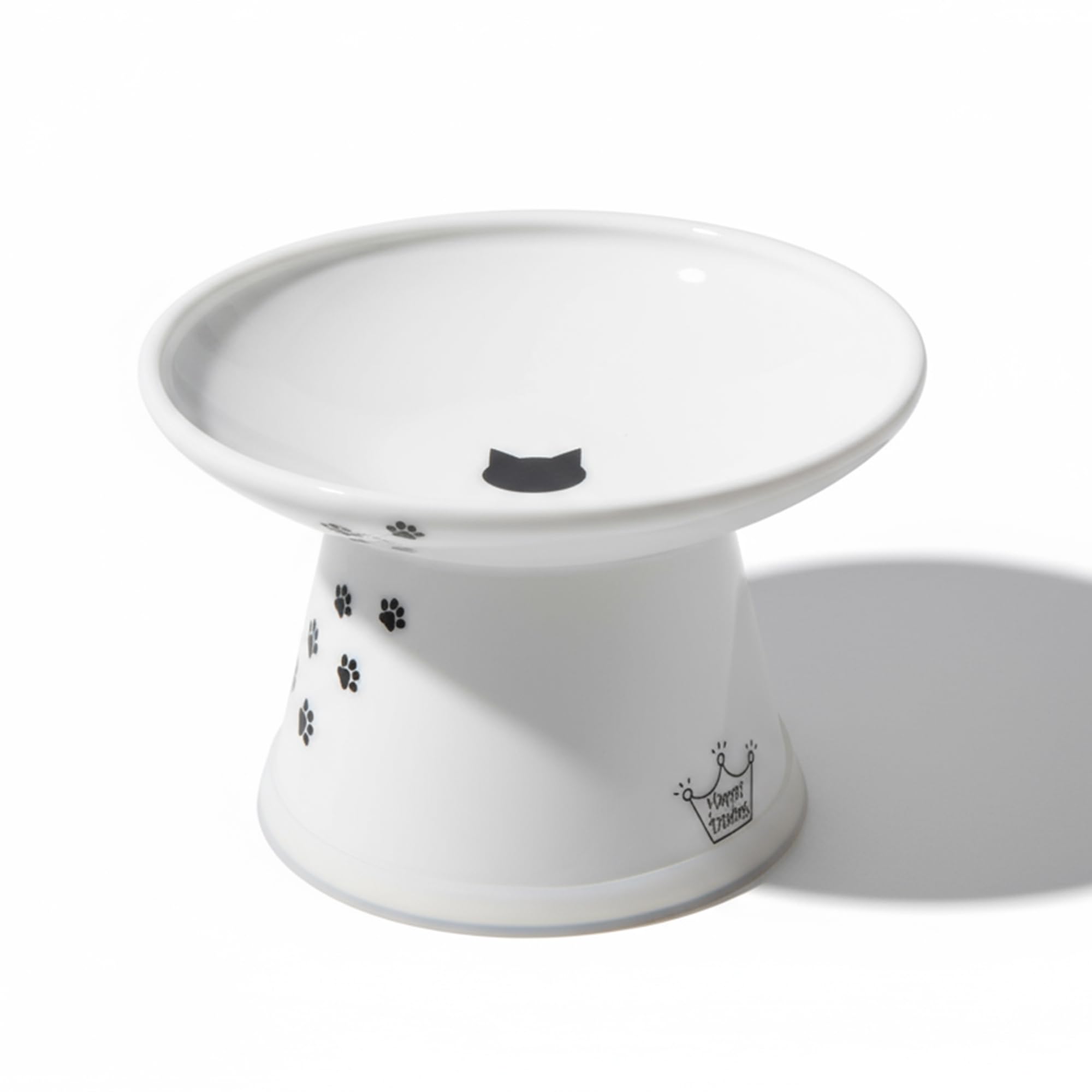 Necoichi raised ceramic cat bowl offers elevated feeding for comfortable dining.