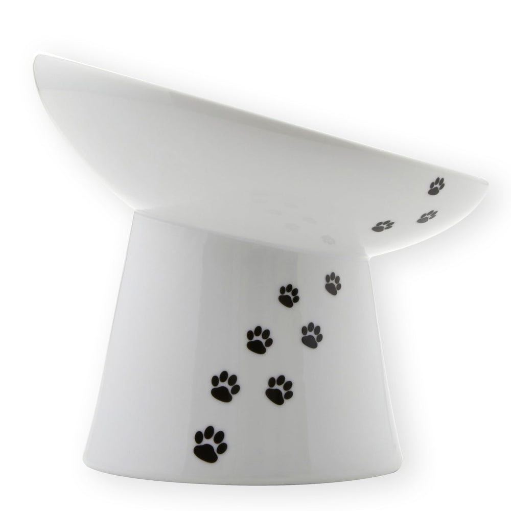 Necoichi dishwasher safe raised bowl cleans quickly after meals.
