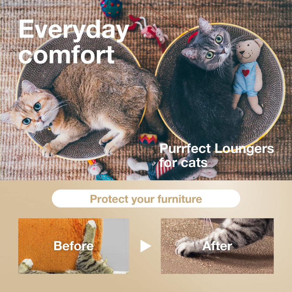 Necoichi circular cat bed made from 100% recycled paper