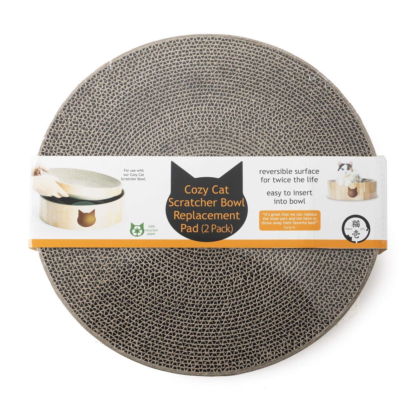 Necoichi-scratcher-bowl-regular-finish showcases versatile decor fit.