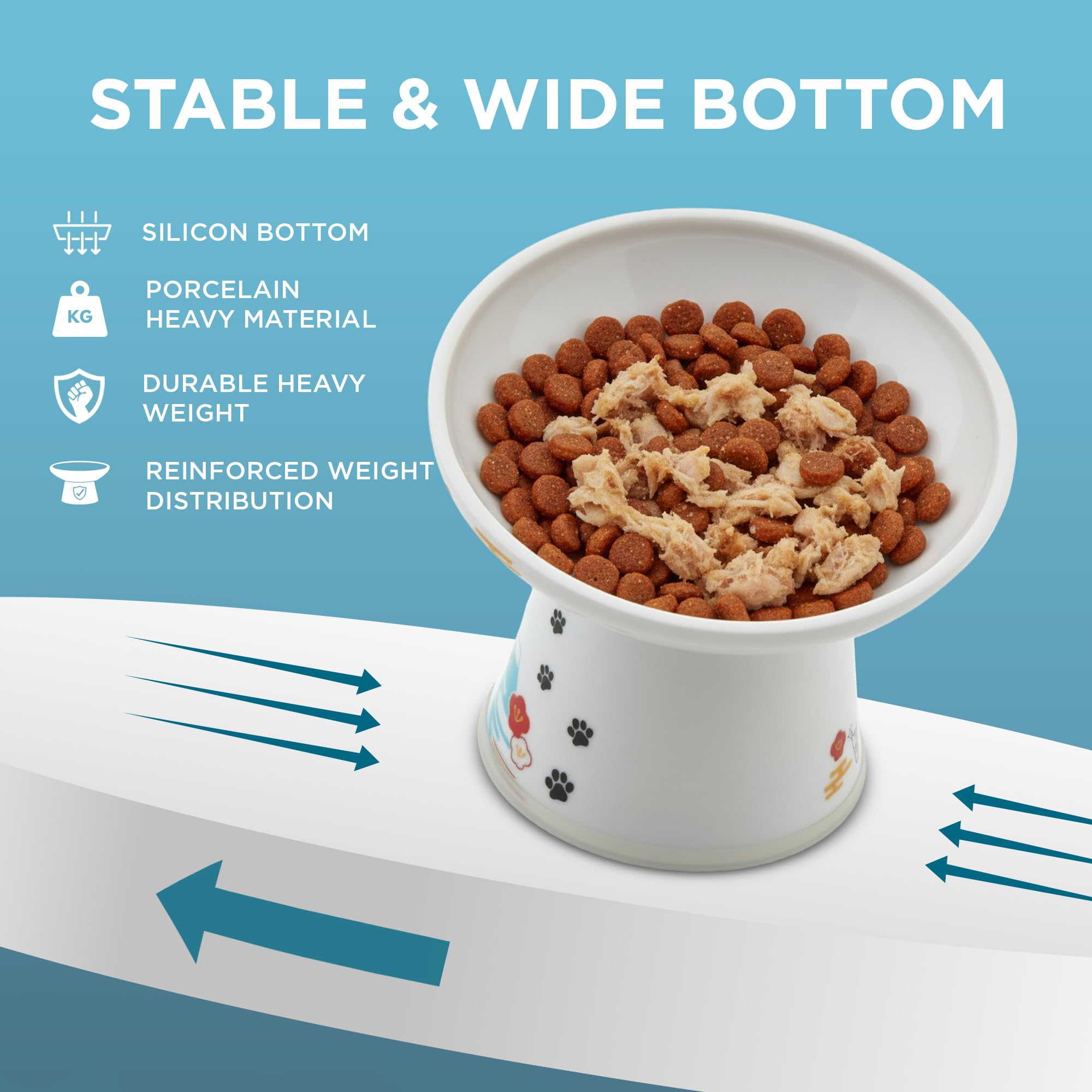 Necoichi wide 6.1-inch diameter bowl for roomy meals.