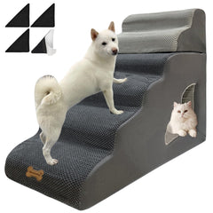 Necrely dog stairs 6-step 30-inch design for safe access to high beds