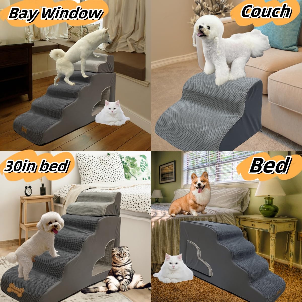Necrely curved 35-degree design eases climbs for older or small dogs