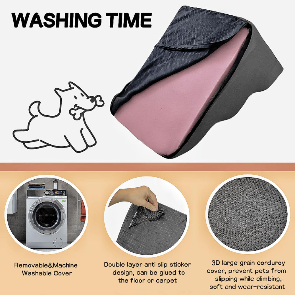 Necrely grey washable cover keeps stairs clean between uses.