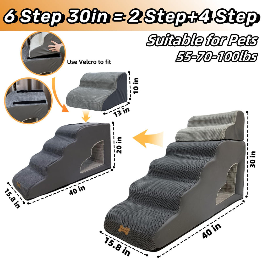 Necrely dog stairs wide steps provide stable footing for easy climbing