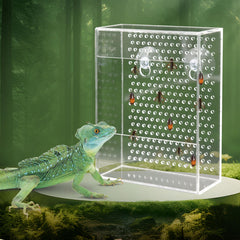 Neeenn Bearded Dragon Feeder Box front view, secure feeding in a tank.