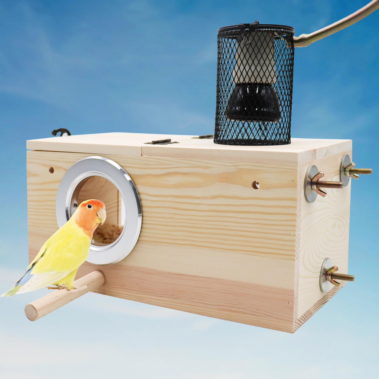 Neeenn Bird House Incubator anti-bite hook design protects wires from chewing and ensures safety.