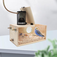 Neeenn Bird House Incubator interior observation panel allows easy monitoring of nesting progress.