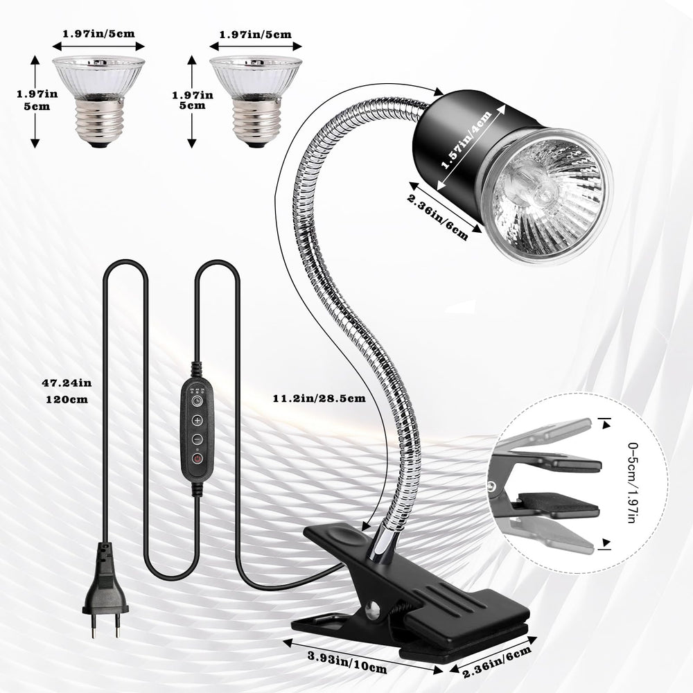 Neeenn Hermit Crab Heat Lamp provides broad coverage for reptiles and plants.