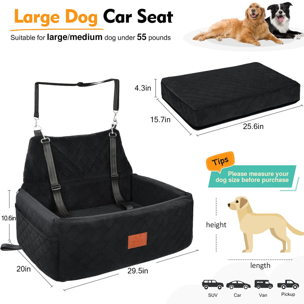 NEEZUKAR dog car seat booster view improves pet visibility and calmness