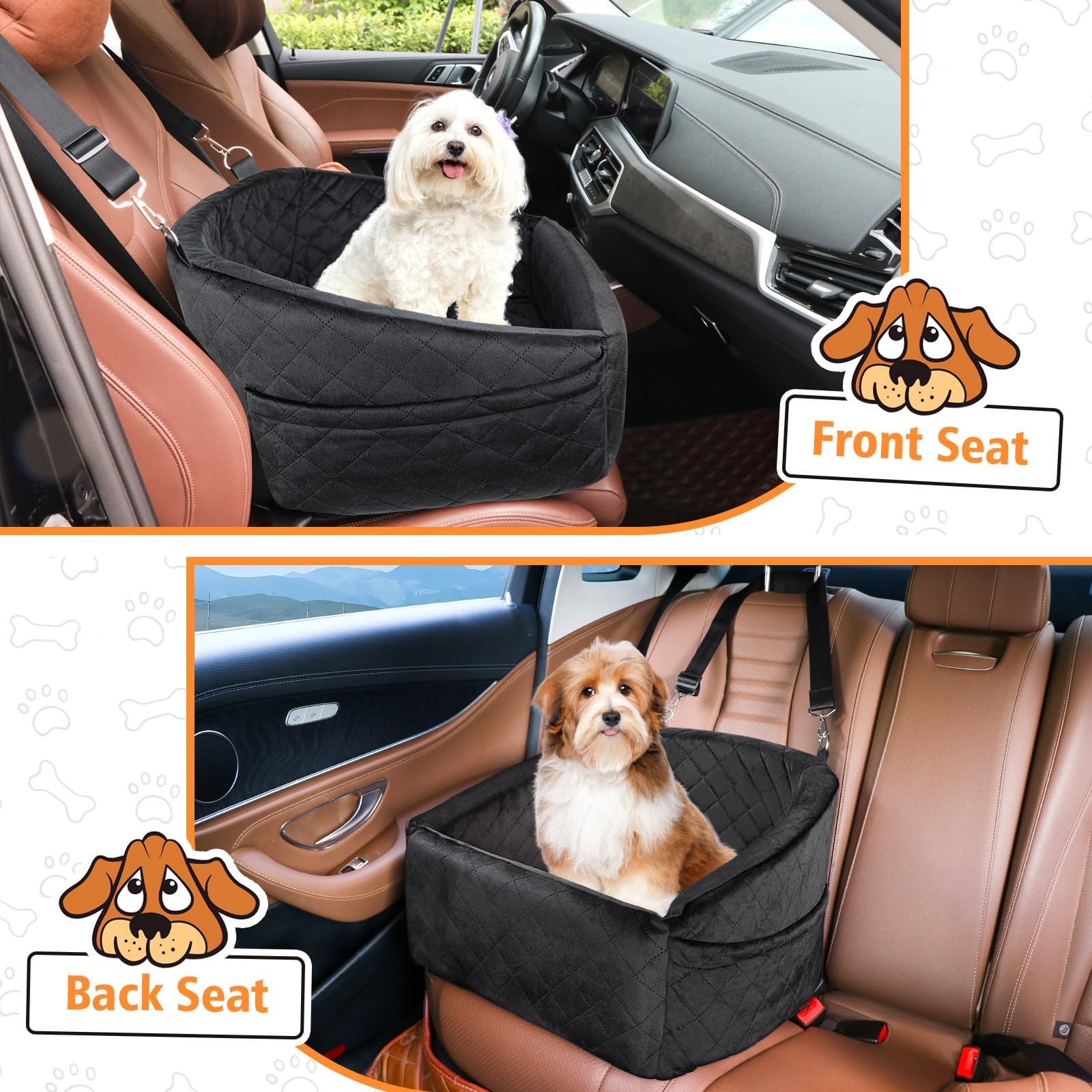 NEEZUKAR dog car seat in-car use as portable booster for home or travel.