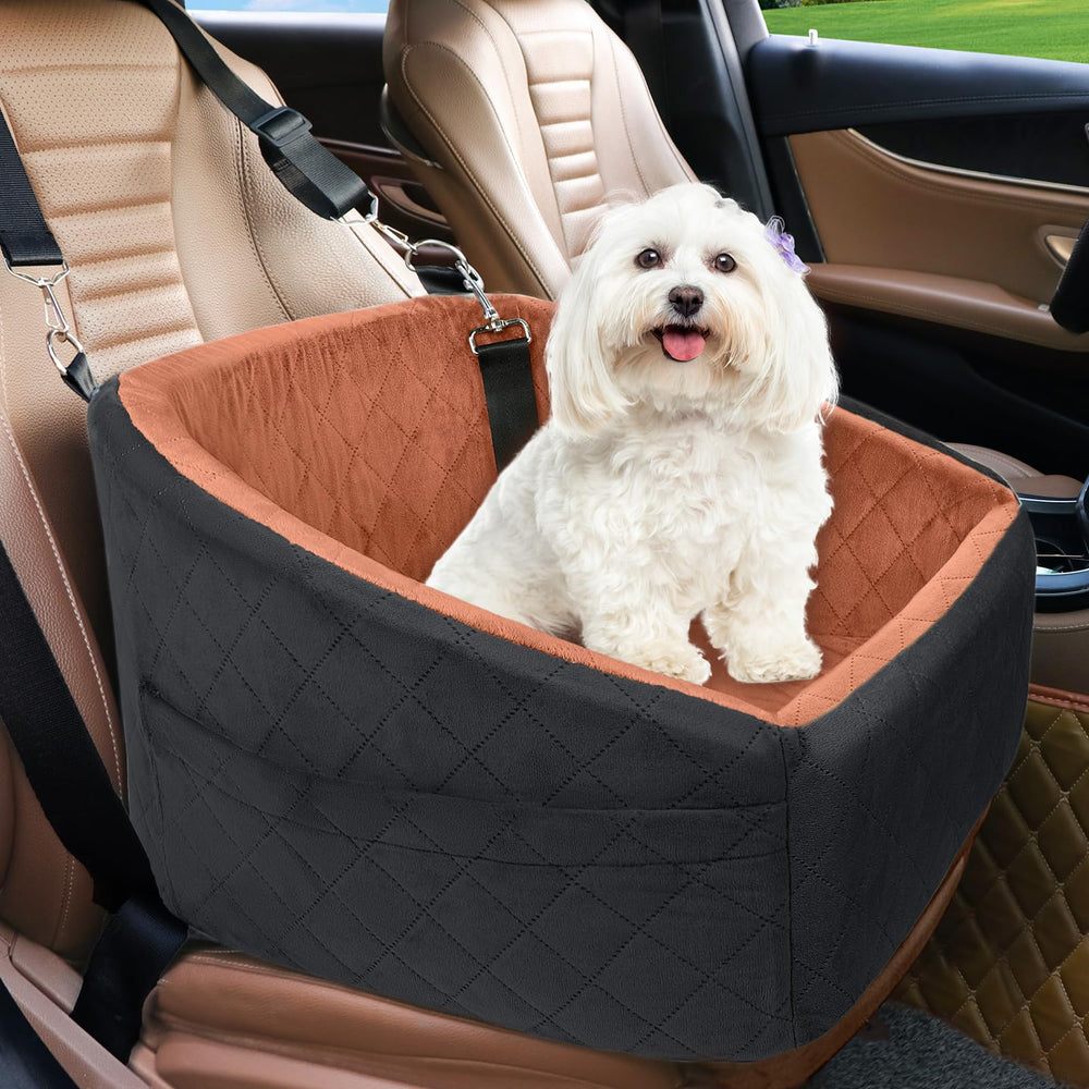 NEEZUKAR dog car seat rear view with secure harness compatibility for trips