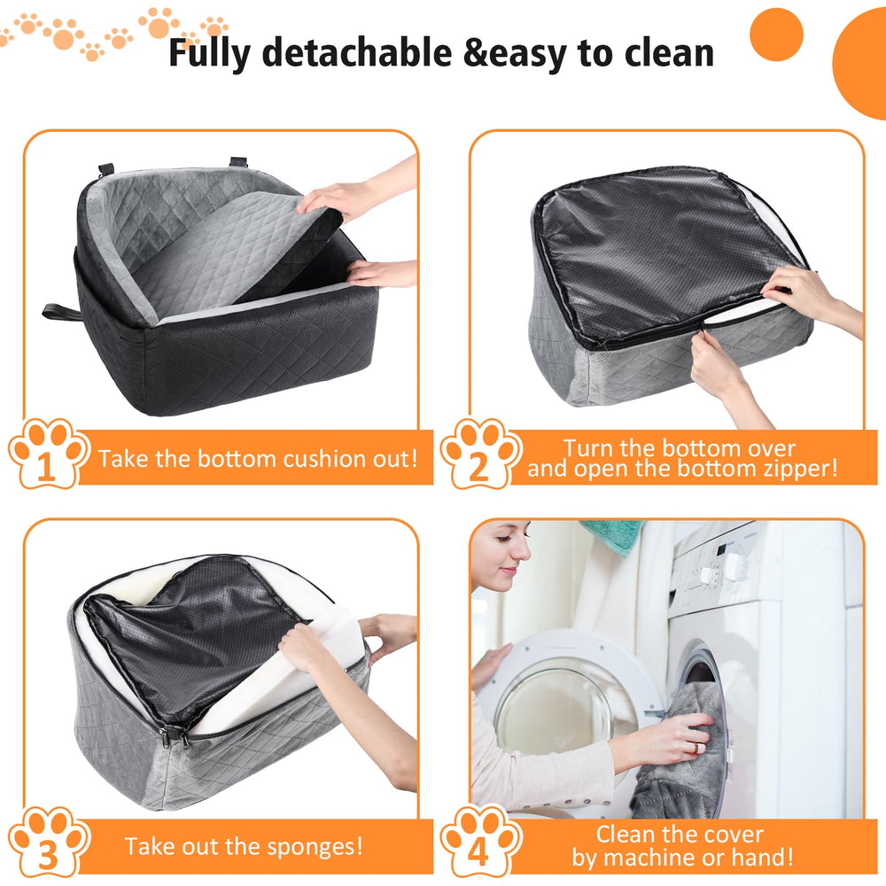 NEEZUKAR dog car seat removable washable cover for easy cleaning