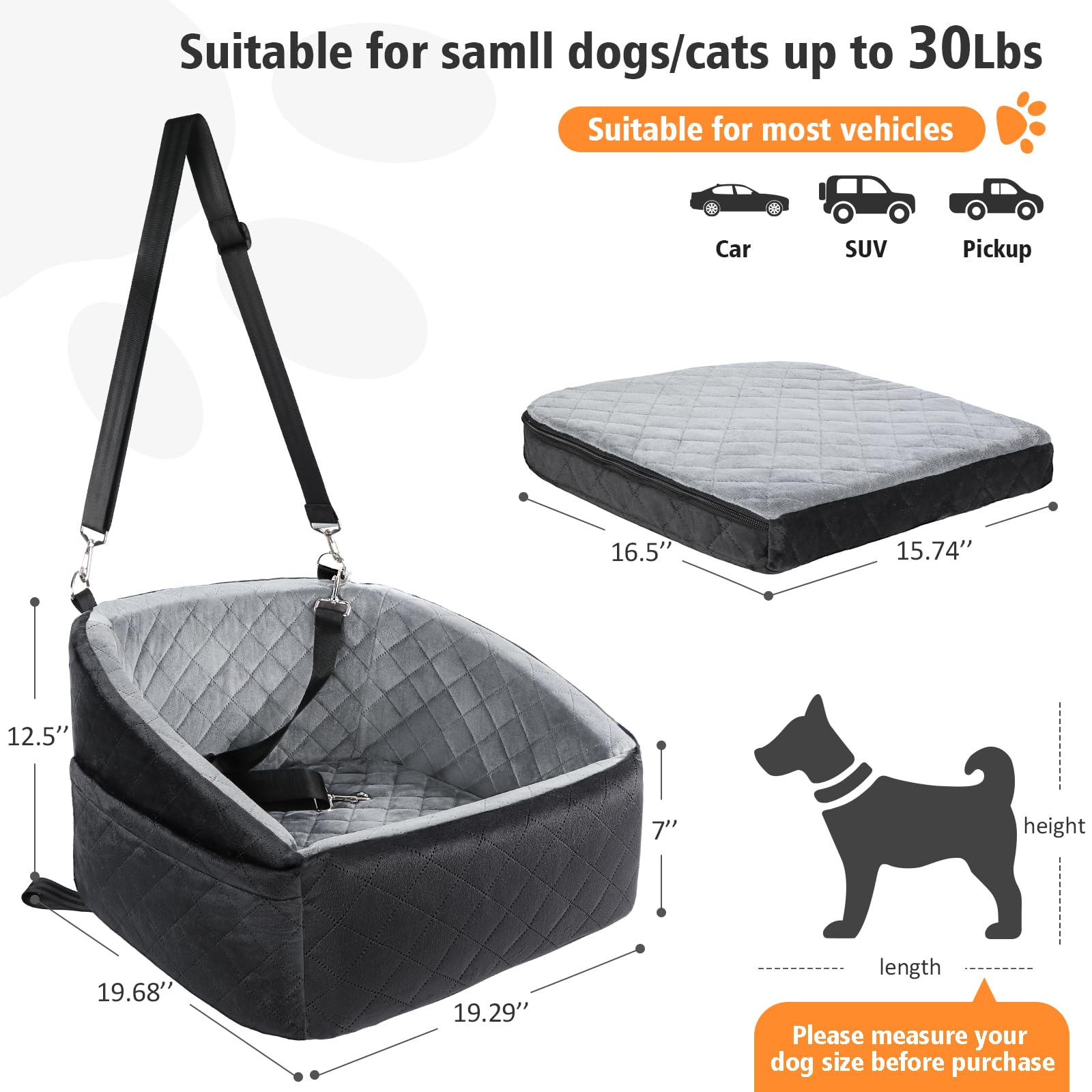 NEEZUKAR dog car seat side installation demonstrates easy front or back seat setup