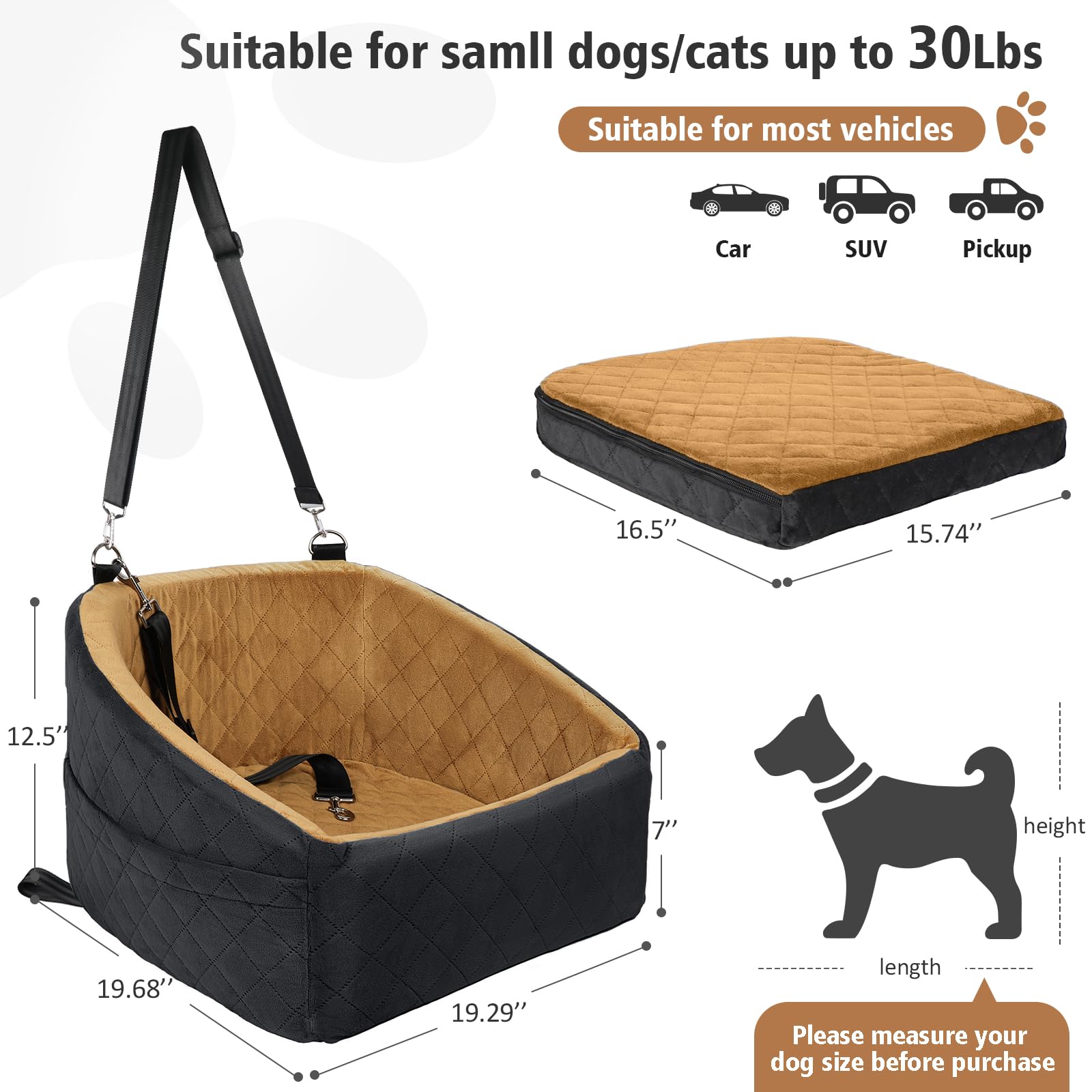NEEZUKAR booster seat with side pockets for toys and supplies