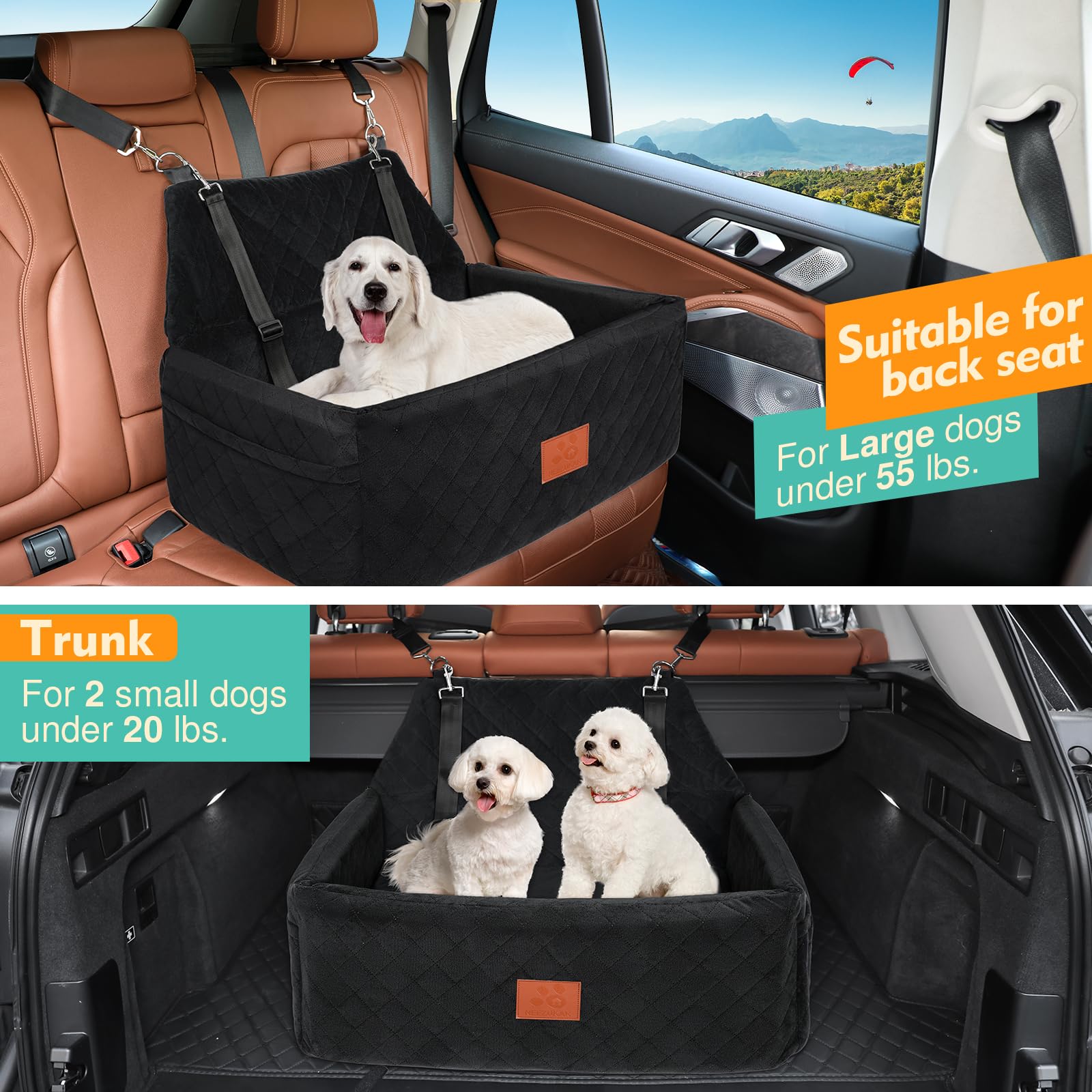 NEEZUKAR car seat with side pockets for essentials on the go