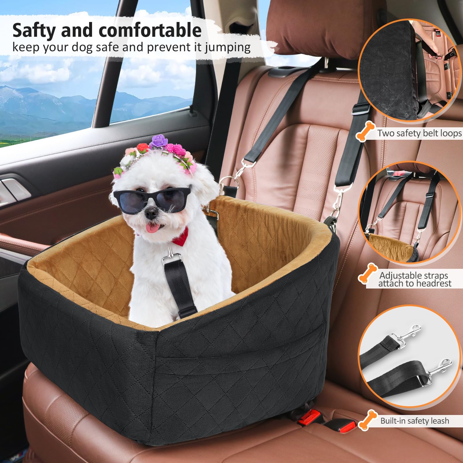 NEEZUKAR booster seat plush fabric for a soft, comfortable ride
