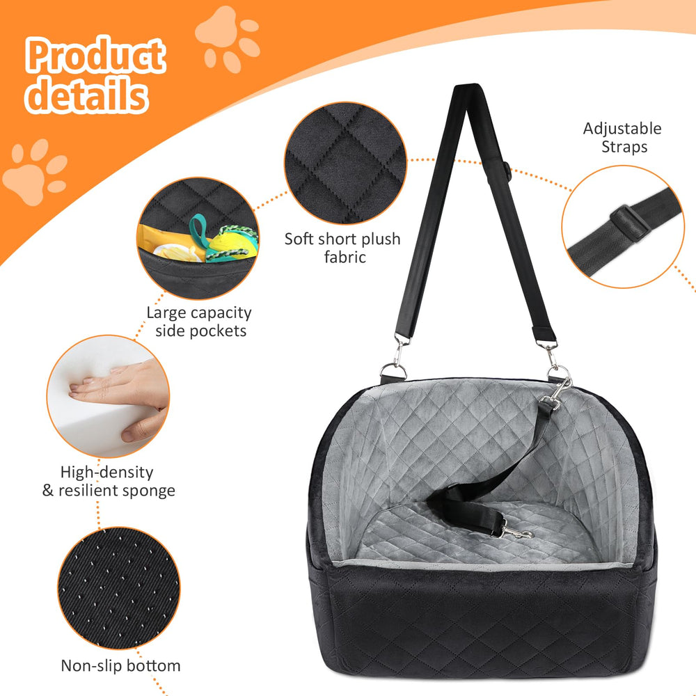 NEEZUKAR dog car seat storage pockets keep toys and supplies handy