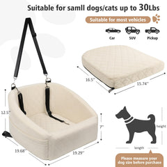 NEEZUKAR dog seat with side storage pockets for toys and accessories.