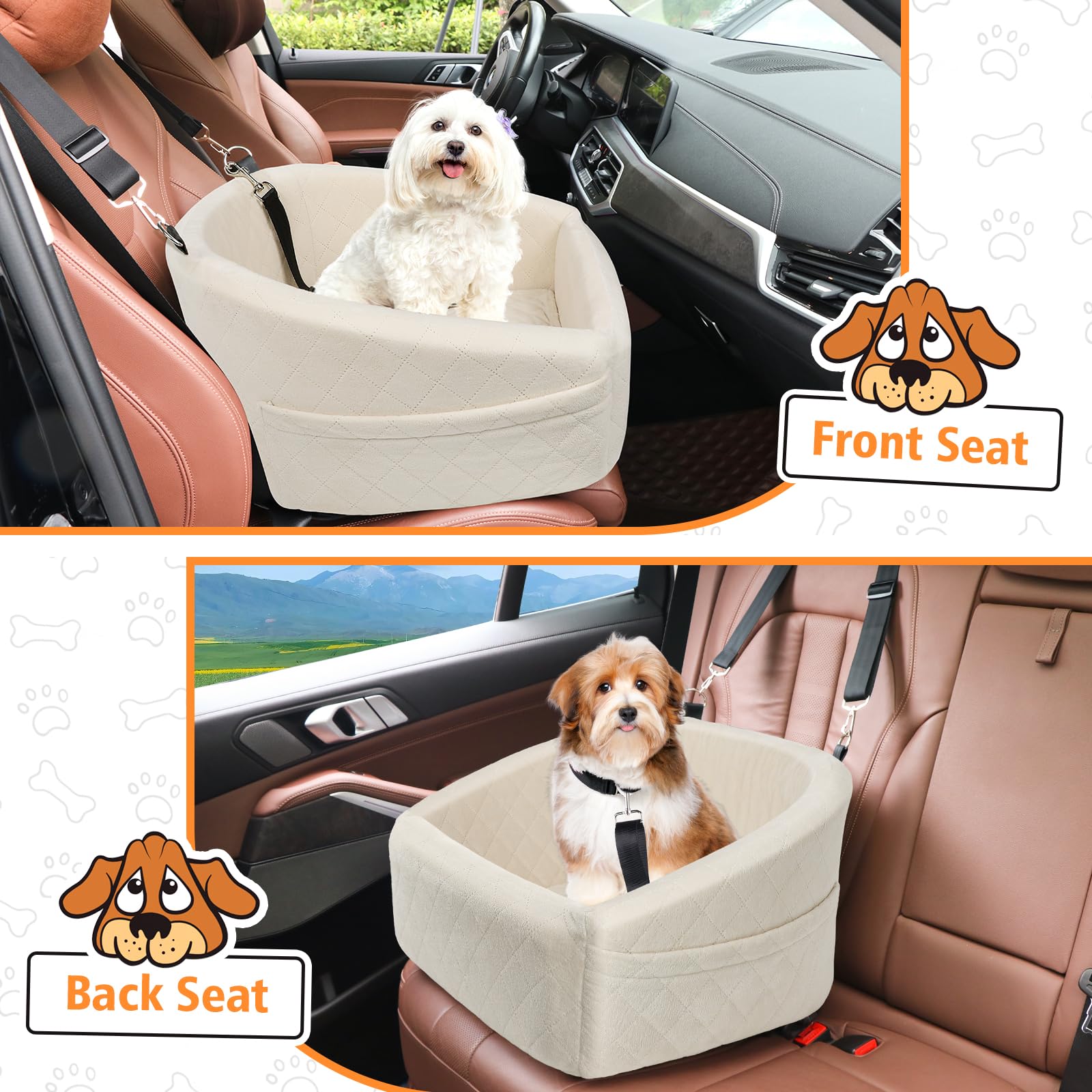 NEEZUKAR dog seat travel bed conversion for home or outdoors.