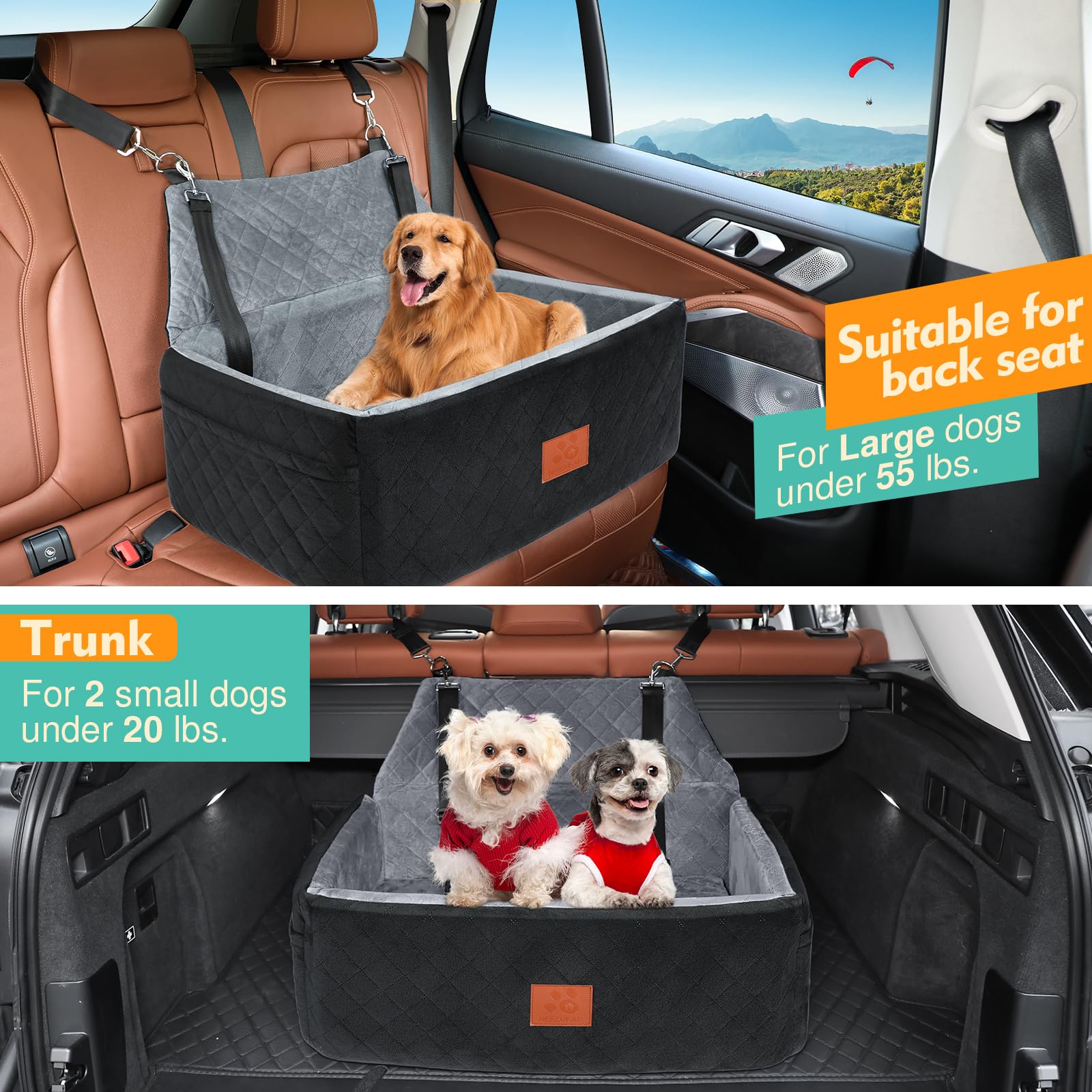 NEEZUKAR dog seat cover is detachable and machine washable for easy cleaning