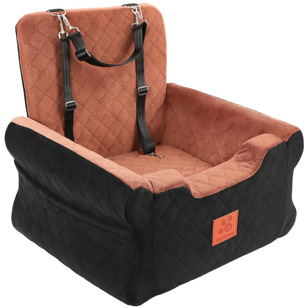 NEEZUKAR elevated dog car seat view enhances visibility for small dogs.