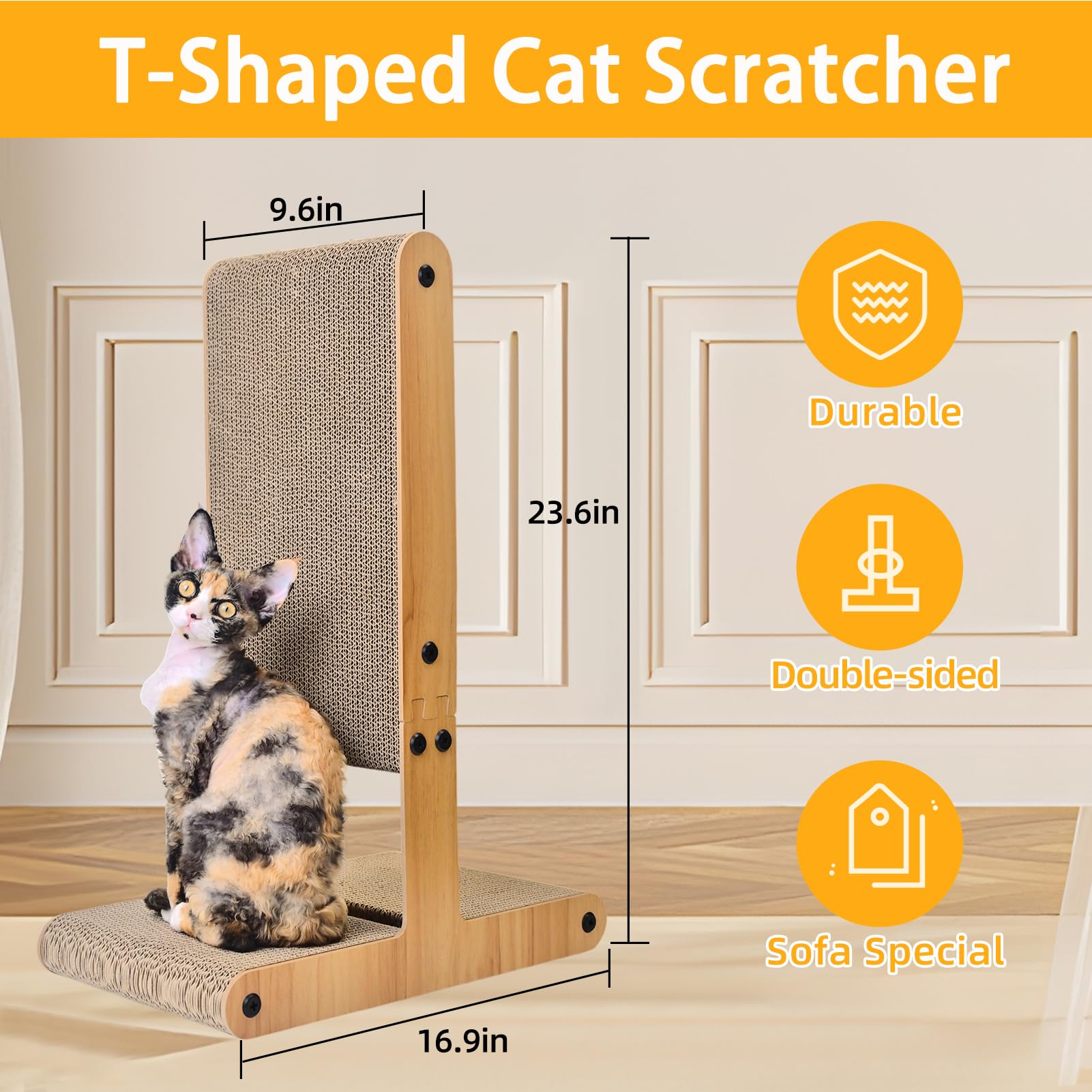 Nekosan double-sided scratcher protecting sofa area and furniture