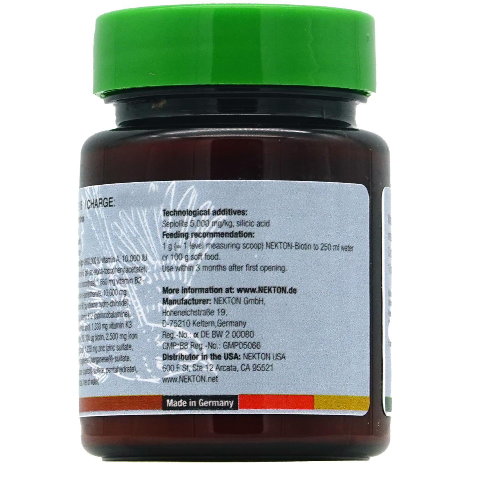 Nekton Bio for Feathering dropper shows precise dosing for feeding