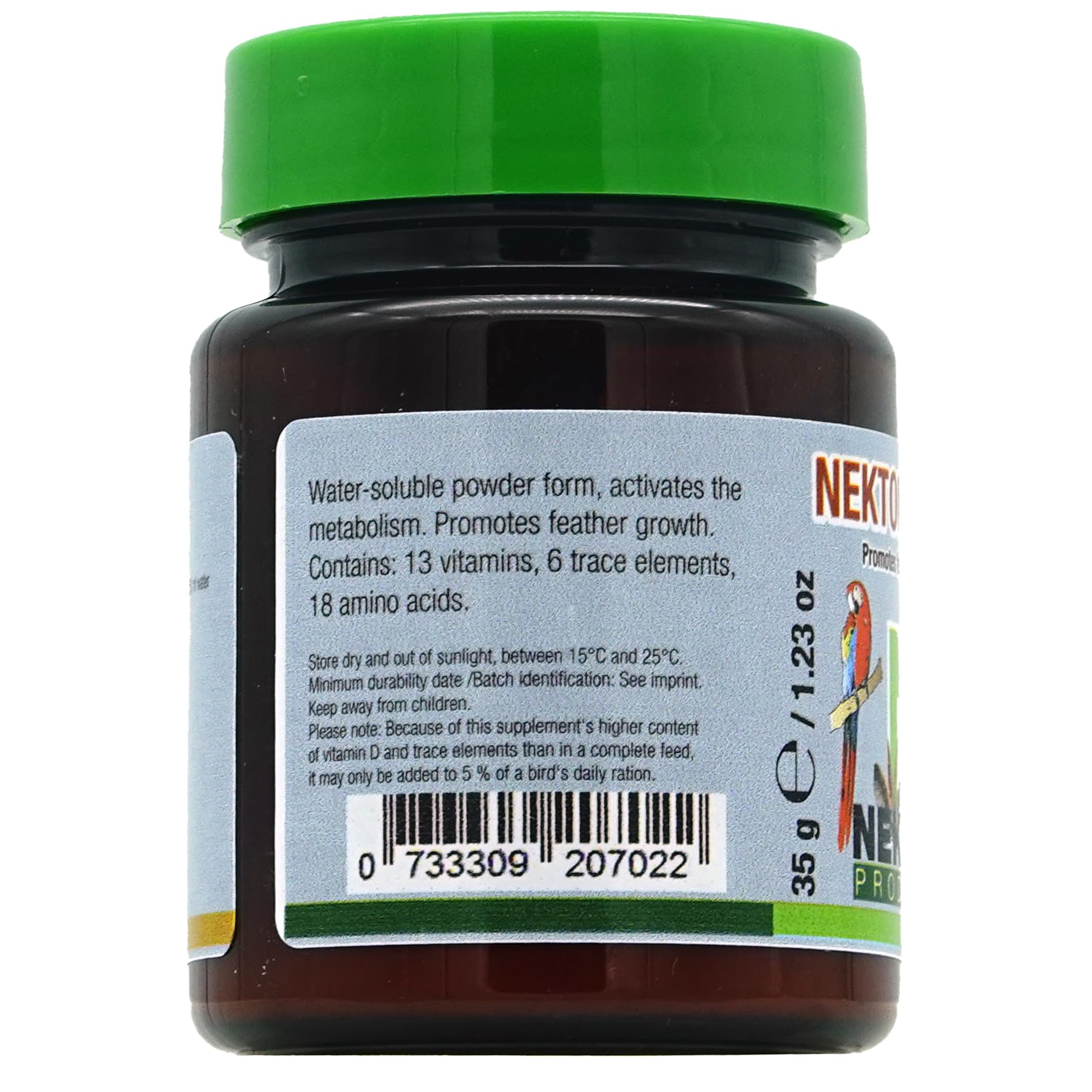 Nekton Bio for Feathering packaging detail for storage and use