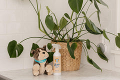 Nellie's Fresh Dog spray application for easy grooming.